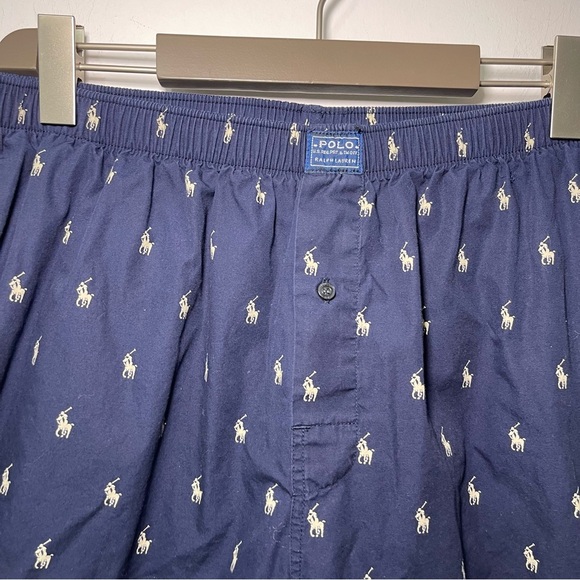 *sold* Polo Ralph Lauren Men’s Navy Blue Sleepwear Lounge Pants Logo M 32-34 - Picture 4 of 7